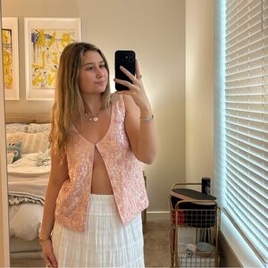 Pink Sequin Vest